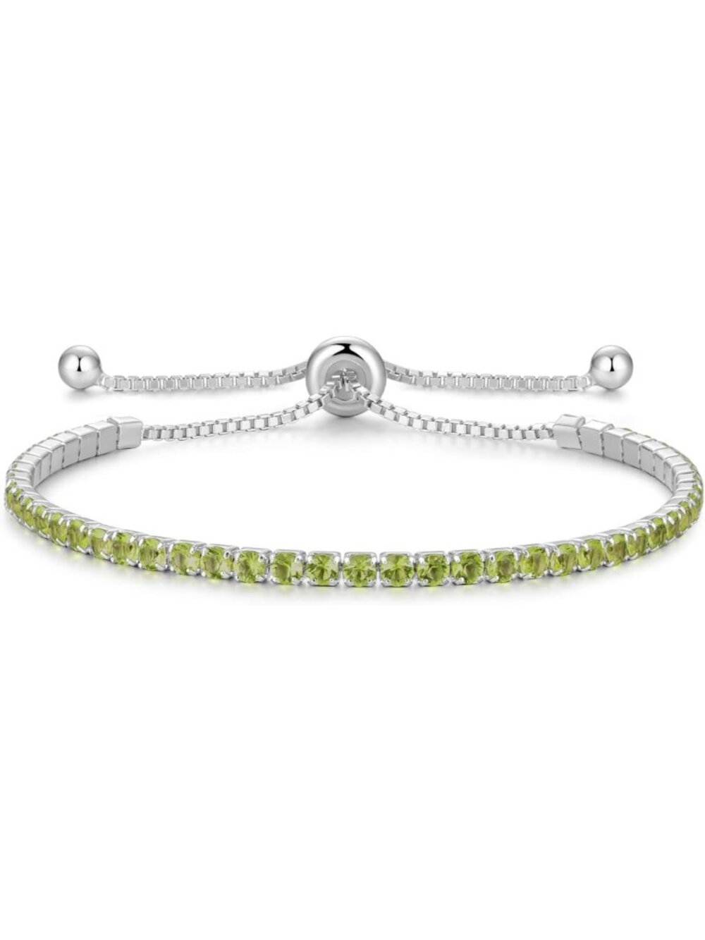 Sterling Silver Birthstone Tennis Bracelet for Women | Adjustable 9" Fashion